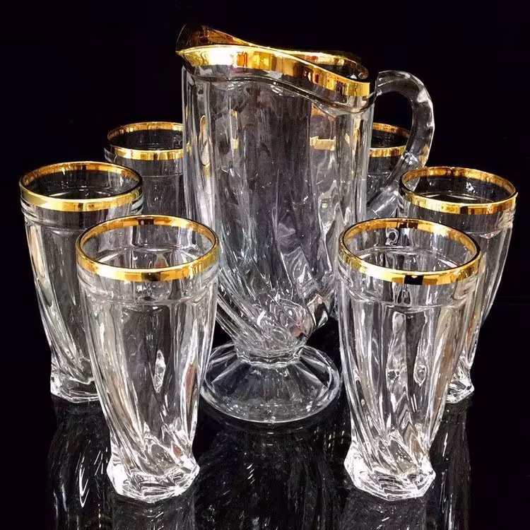 پارچ و لیوان تولیپ لب طلا