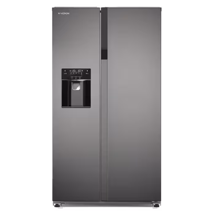یخچال فریزر ساید بای ساید اتوماتیک ایکس ویژن مدل HS550 رنگ نقره ای