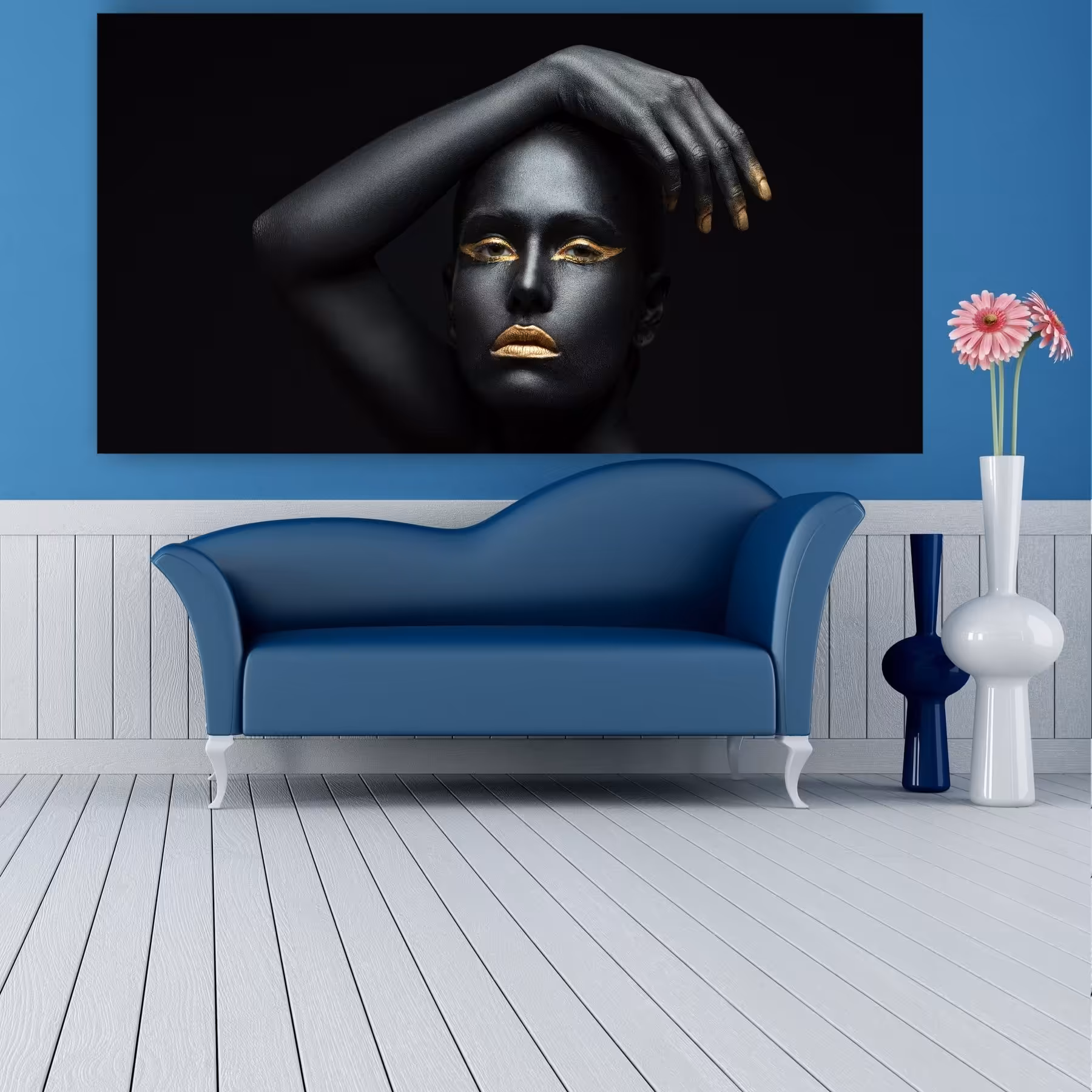 تابلو بوم طرح دختر سیاه پرتره