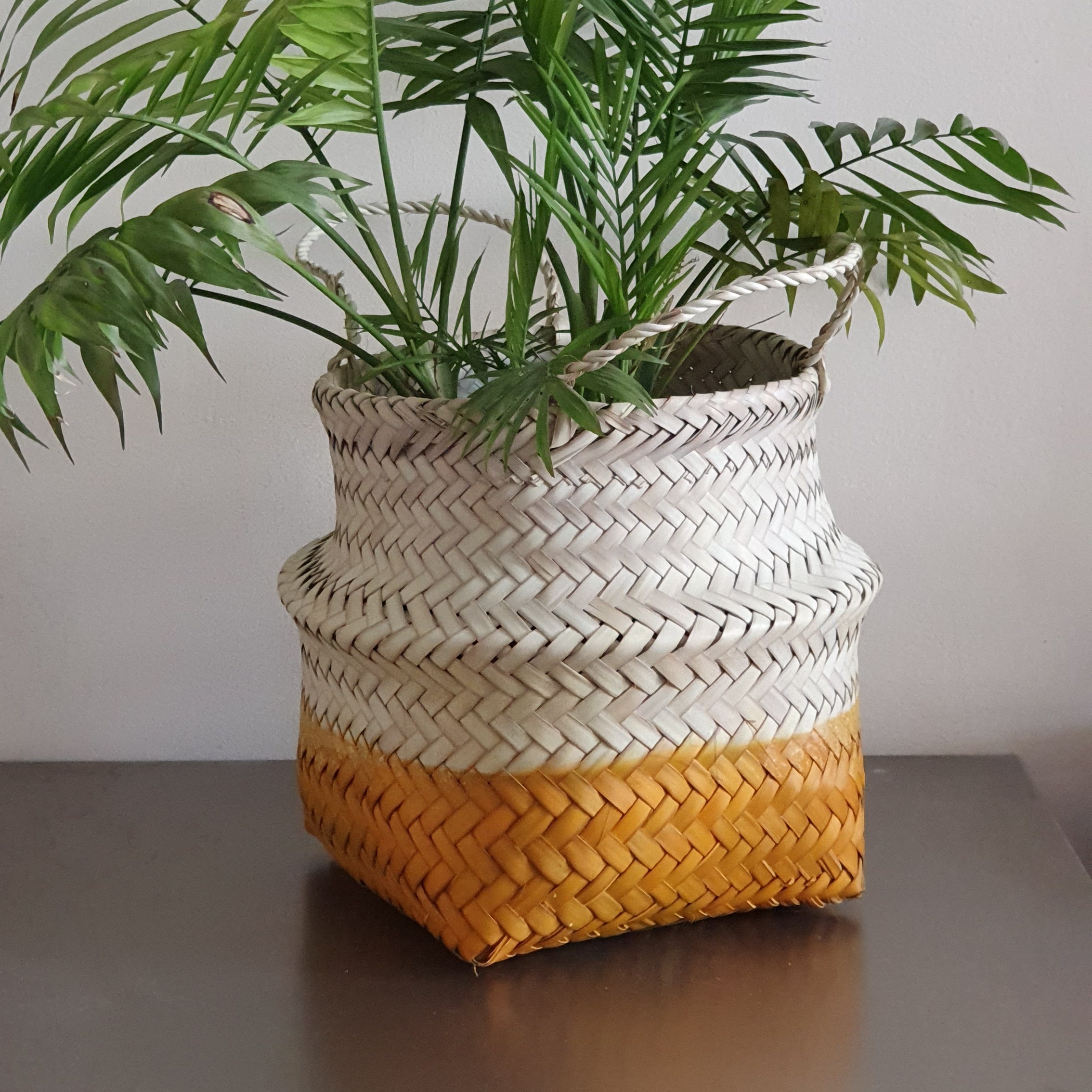 سبد حصیری خمره ای رنگی - نارنجی