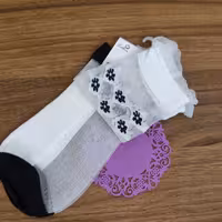 جوراب شیشه ای گل دار خاص ساق بلند  ساقدار زیبا