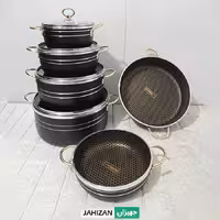 سرویس قابلمه 10پارچه اسبیکو مدل زنبوری