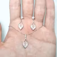 نیمست نقره با روکش طلا سفید کد 14