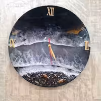 ساعت رزینی طرح دریا به رنگ خاکستری