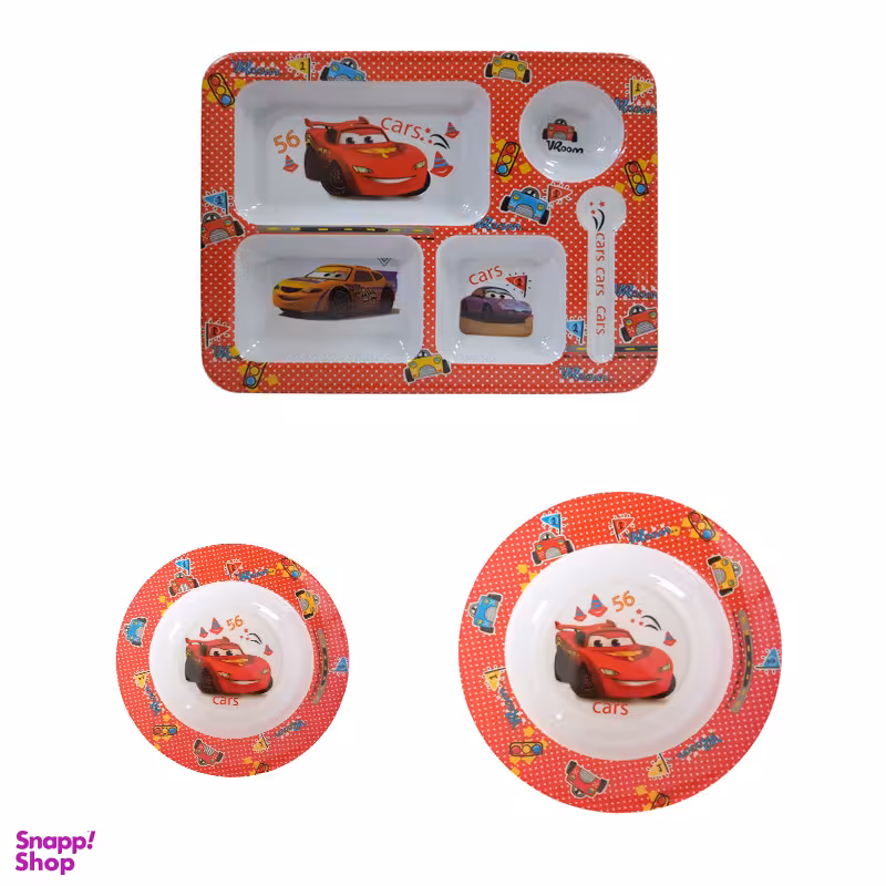 سرویس غذا خوری کودک طرح مک کویین کد Rbay333 مجموعه 3 عددی