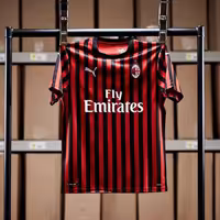 پیراهن آستین کوتاه آث میلان فصل 2020 رنگ قرمز مشکی-کیت اول