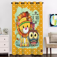 پرده پنجره مخمل پانچ کودک سایز 138 در 290 مدل C3-613 شرکت رنس