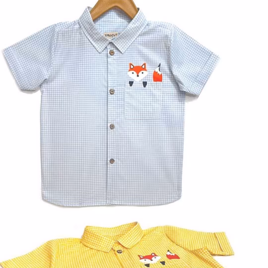 پیراهن پسرانه خاص با طرح روباه جنس نخ