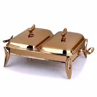 سوفله مستطیل دو خانه تک استیل مدل لوپ (رزگلد)