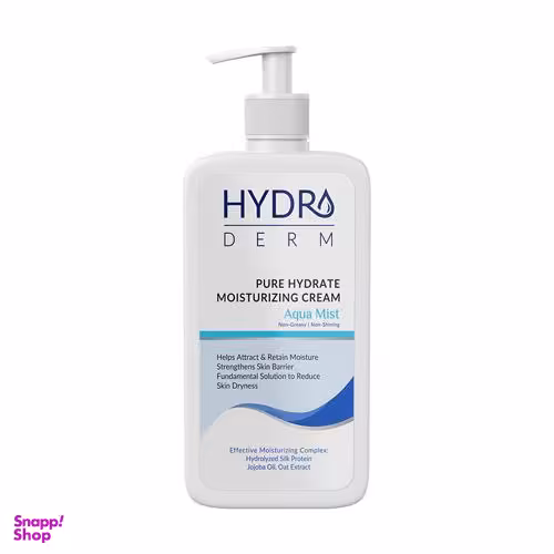 کرم پمپی مرطوب کننده و نرم کننده دست و صورت هیدرودرم (Hydroderm) مدل آکوا میست حجم 500 میلی لیتر