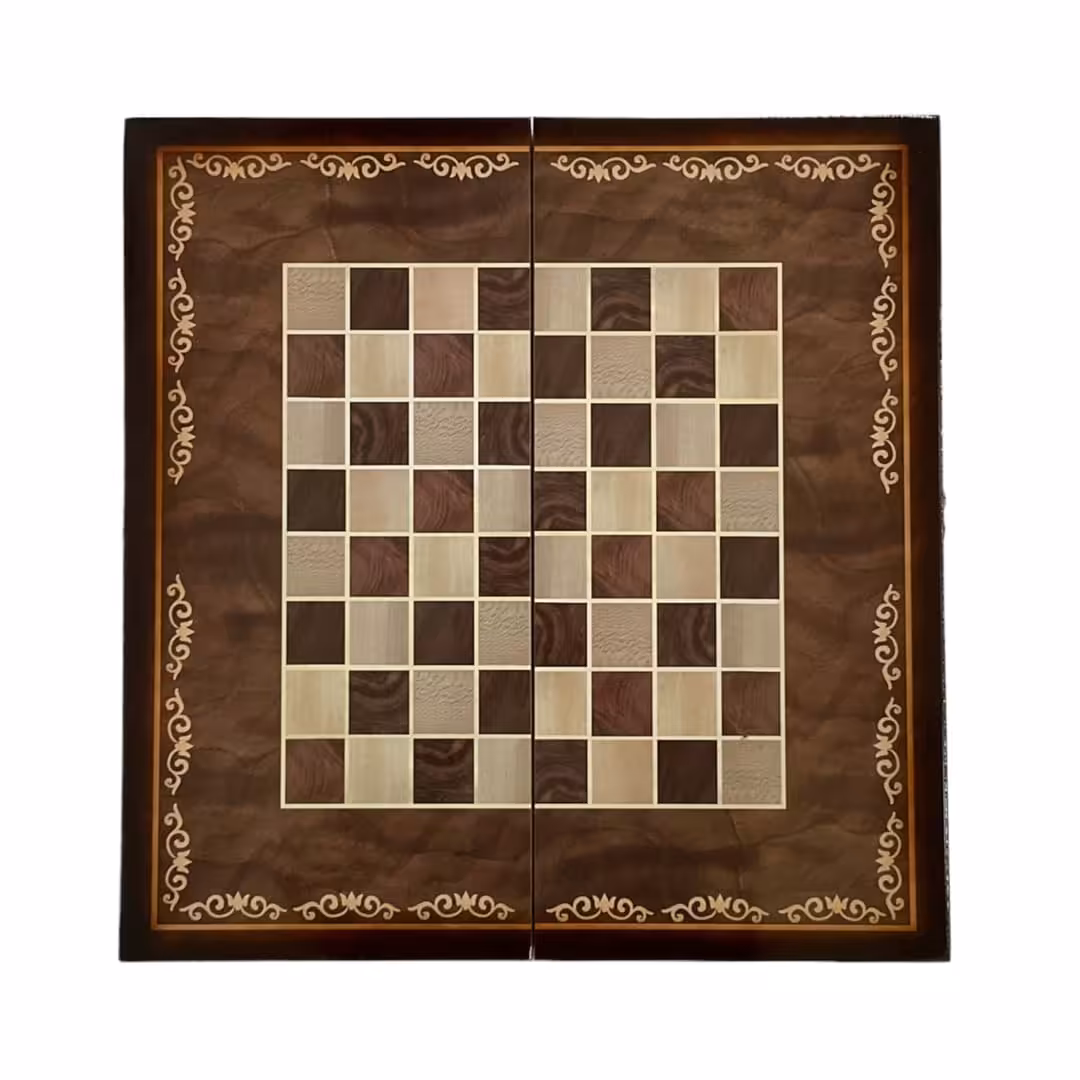 شطرنج مدل چوب روسی طرح گل آچیلا