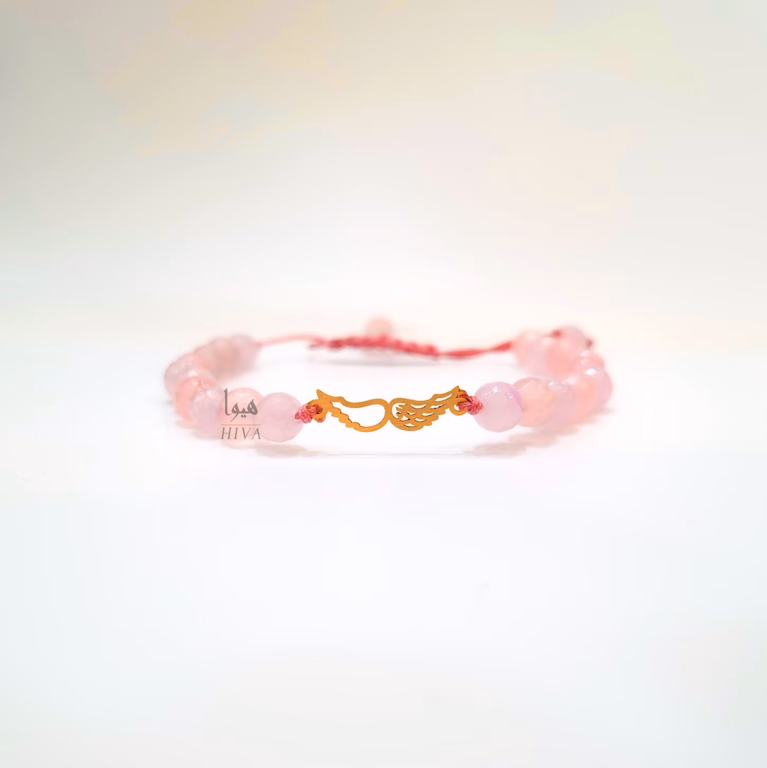 دستبند سنگ با پلاک طلا18عیار  پلاک بال