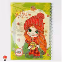 دفتر 50 برگ اپادانا سیمی جلد طلقی طرح دختر پاییزی  کد 3262