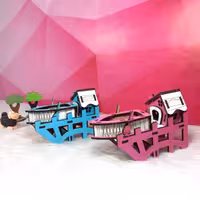 کلبه چوبی با قایق 09-ماکت اسکله چوبی-ماکت کلبه چوبی-کلبه چوبی کوچک-ماکت گلدونه