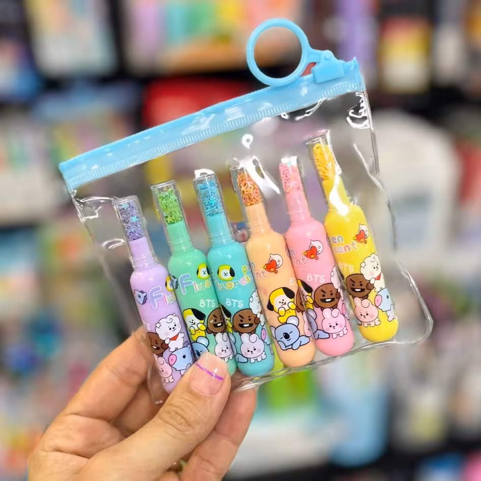 یک بسته ماژیک هایلایتر فسفری طرح فانتزی