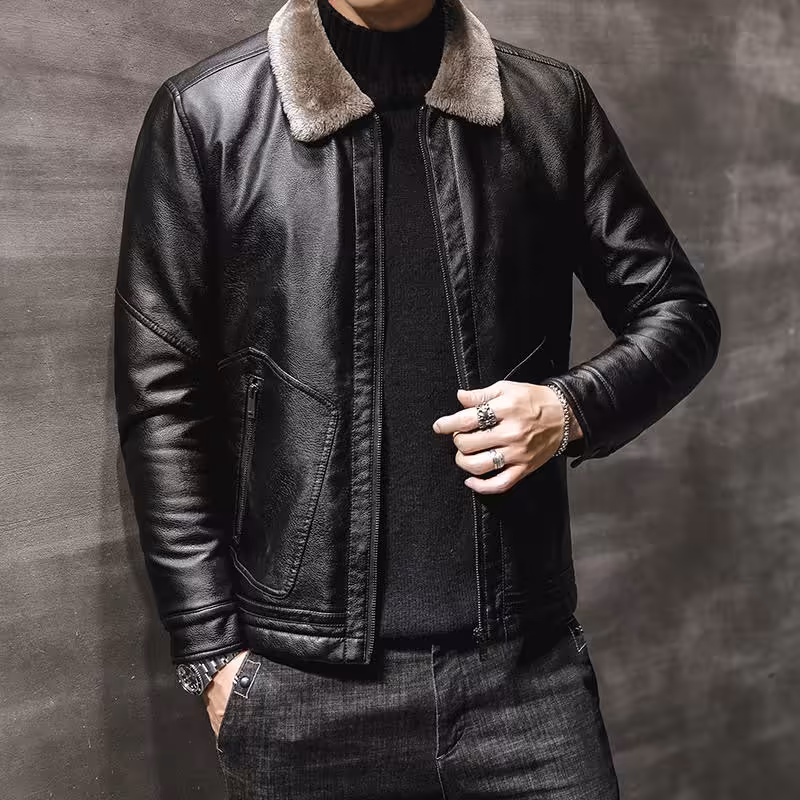 کاپشن چرم مردانه کیفیت عالی 