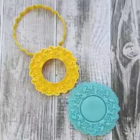 کاتر شیرینی ، طرح ایینه ،مهر و کاتر، 8 سانت ،مخصوص فوندانت و کوکی