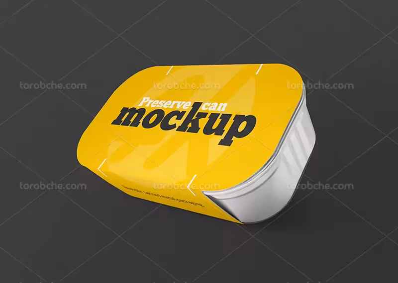 موکاپ بسته بندی فلزی پنیر | گرافیک با طعم تربچه