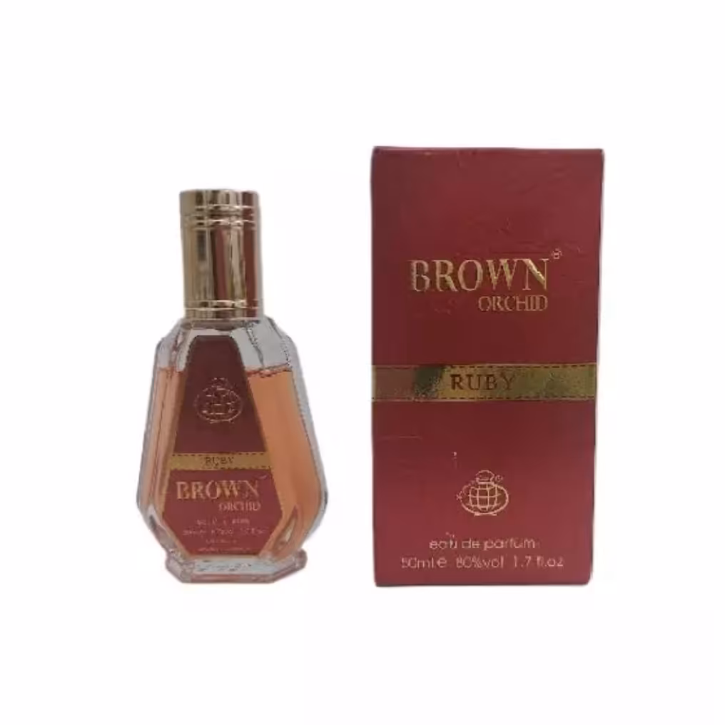 ادو پرفیوم زنانه فراگرنس ورد مدل براون ارکید رابی قرمز حجم 50 میل