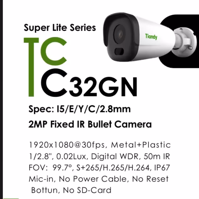 دوربین مدار بسته تیاندی مدل TC-C321N I3/E/Y/2.8mm تحت شبکه