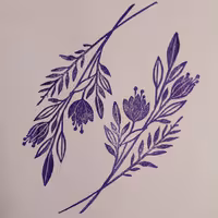  شاخه گل زیبا ،مهردستساز لینولئوم ،مناسب چاپ کاغذ،طرح مناسب برای دفتر مشق،کاغذکادو و..