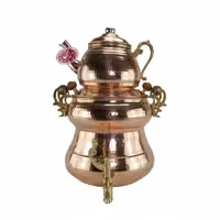 سماور روگازی مسی- مدل  فرد 1   - طرح چکشی - ظرفیت کلی 6 لیتری - فروشگاه مس لادن زنجان