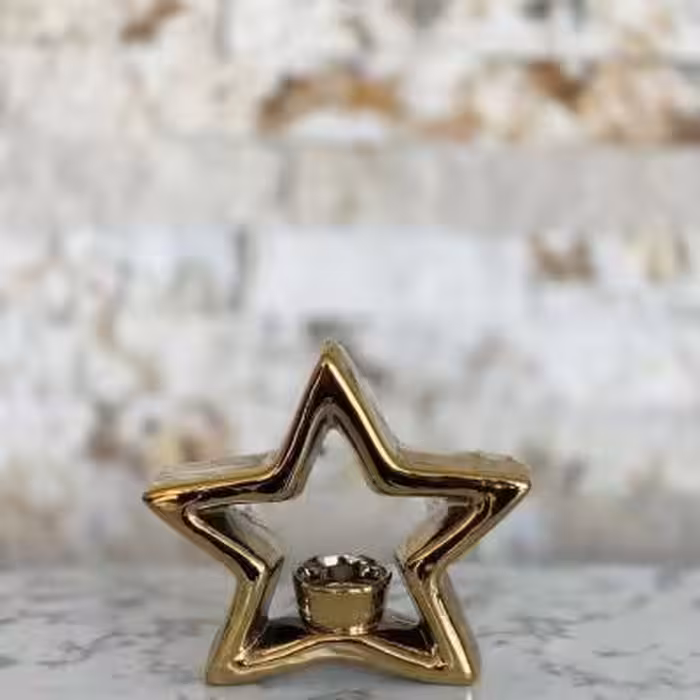 جاشمعی سرامیکی طرح ستاره رنگ طلایی