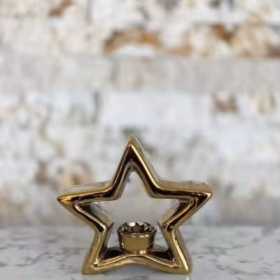 جاشمعی سرامیکی طرح ستاره رنگ طلایی