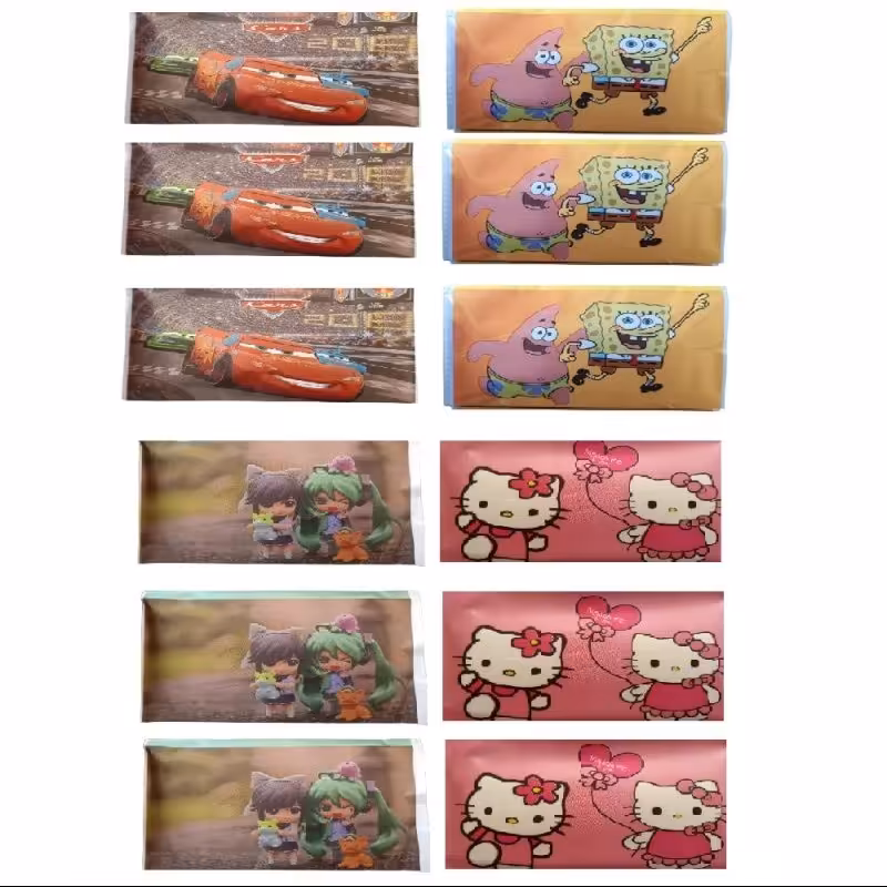 دستمال کاغذی جیبی 10 برگ مدل کارتونی بسته 12 عددی