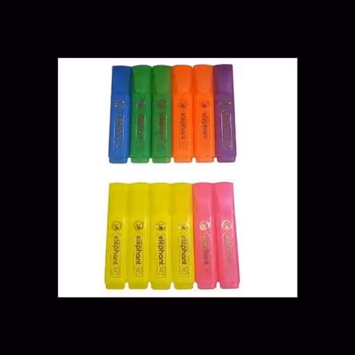 ماژیک علامت زن هایلایتر الفنت بسته 12عددی رنگ جور