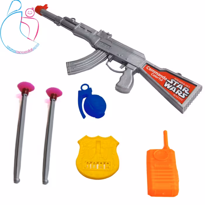 ست تفنگ بازی مدل مینی کلاش پرتابی 6 تکه