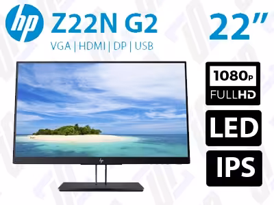 مانیتور HP Z22N G2 اچ پی 22 اینچ فریم لس W-LED FHD IPS sRGB 95% 5ms HDMI 2019