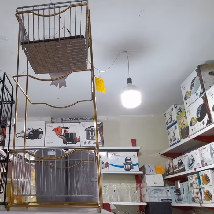 سبد سیب زمینی و پیاز استیل طلایی3طبقه