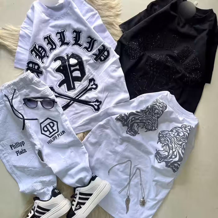 ست تیشرت و شلوار  جین اسپورت شیک و لاکچری مناسب حدود سنی 6 تا 13 سال جنس تیشرت پلین باکیفیت شلوا. جین باکیفیت 