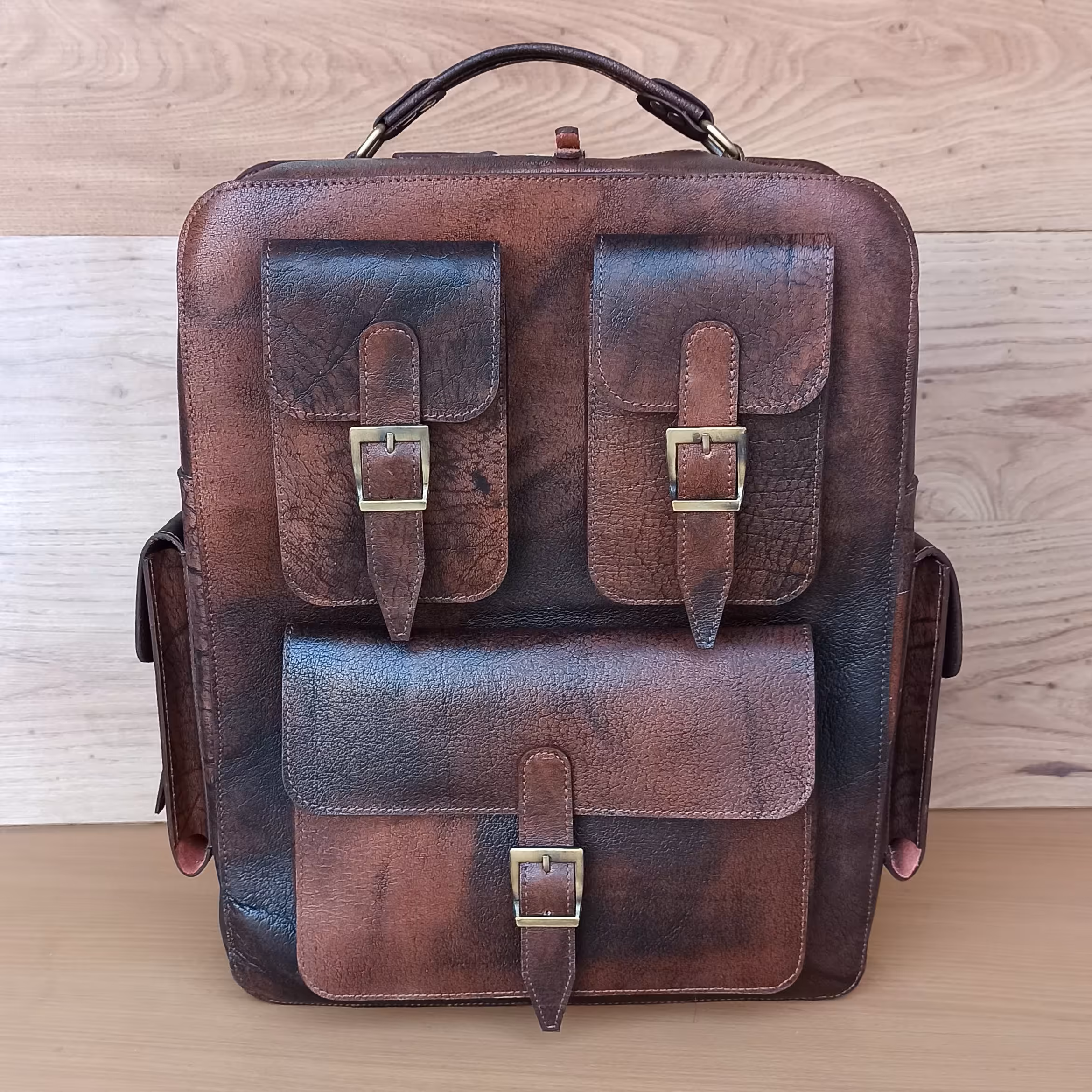 کیف کوله پشتی چرم طبیعی مدل مارلون