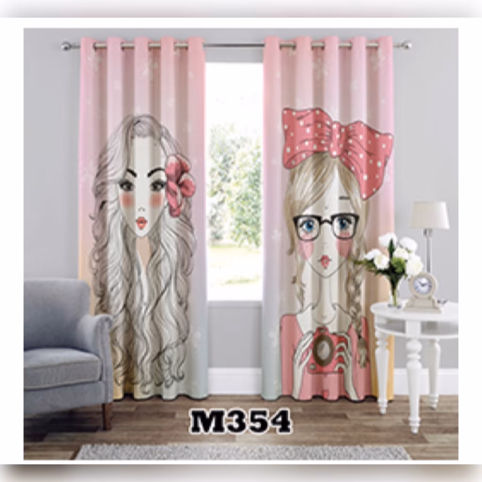 پرده اتاق خواب طرح دخترانه بروا گالری با کیفیت و دوخت بسیار عالی