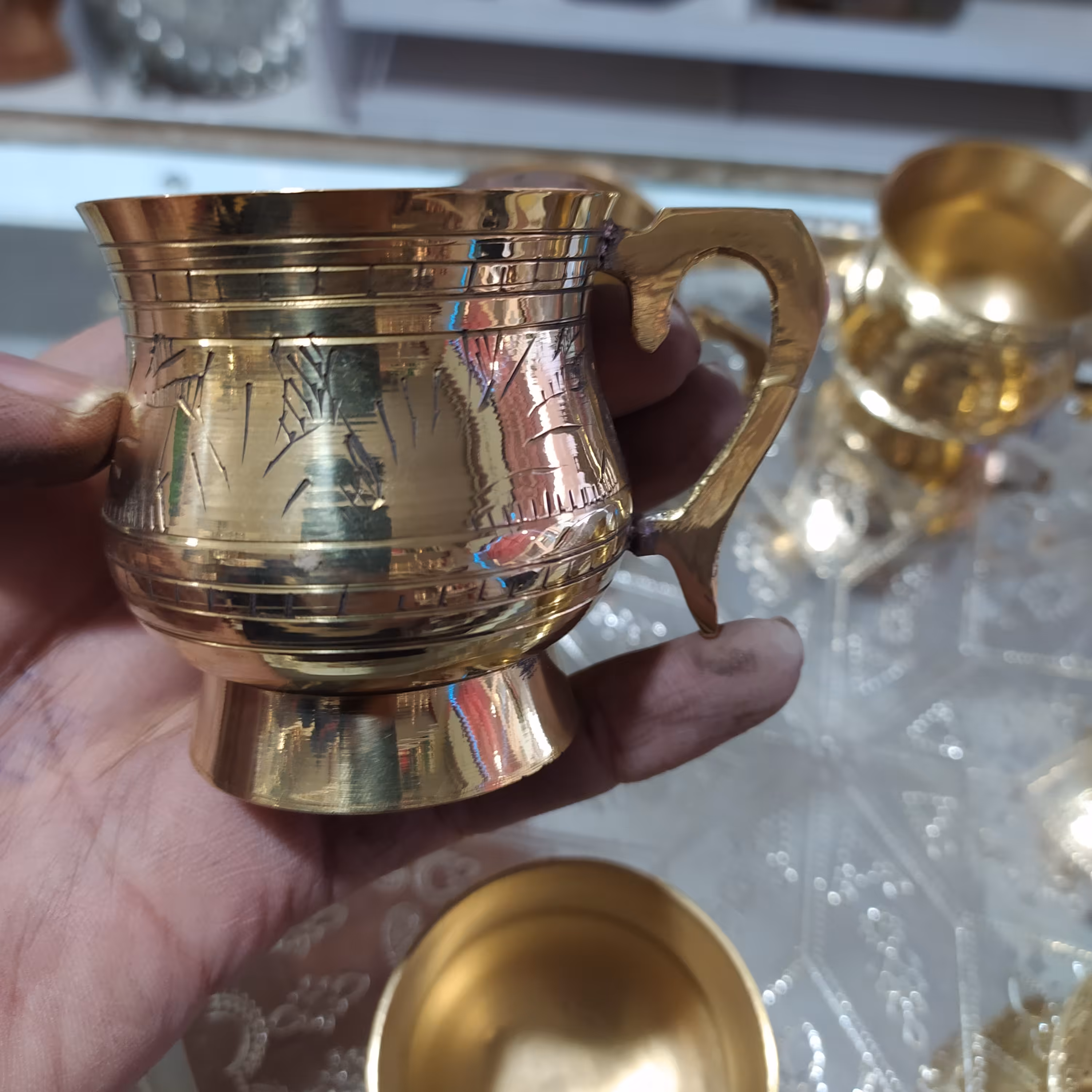  فنجان هندی برنزی بسیار شیک 6عددی