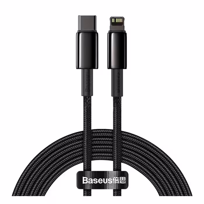 قیمت و خرید کابل تبدیل 1 متری USB-C به لایتنینگ بیسوس Tungsten Gold CATLWJ-01 | یاس ارتباط