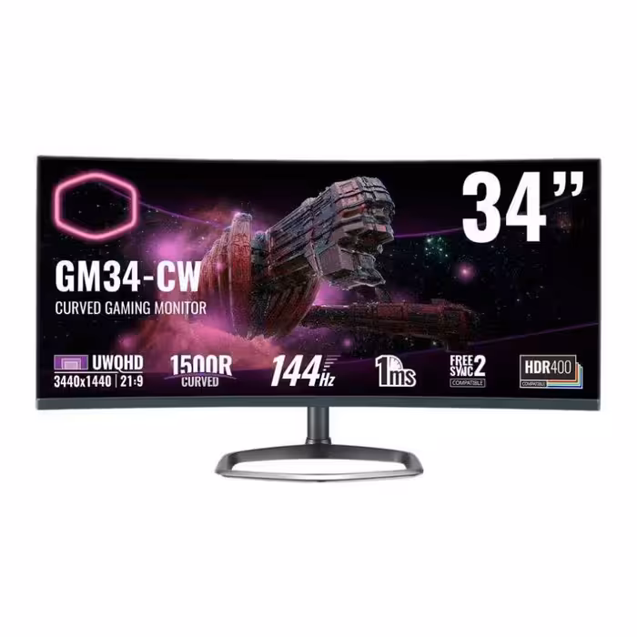 مانیتور 34 اینچ خمیده  گیمینگ کولر مستر GM34 CW