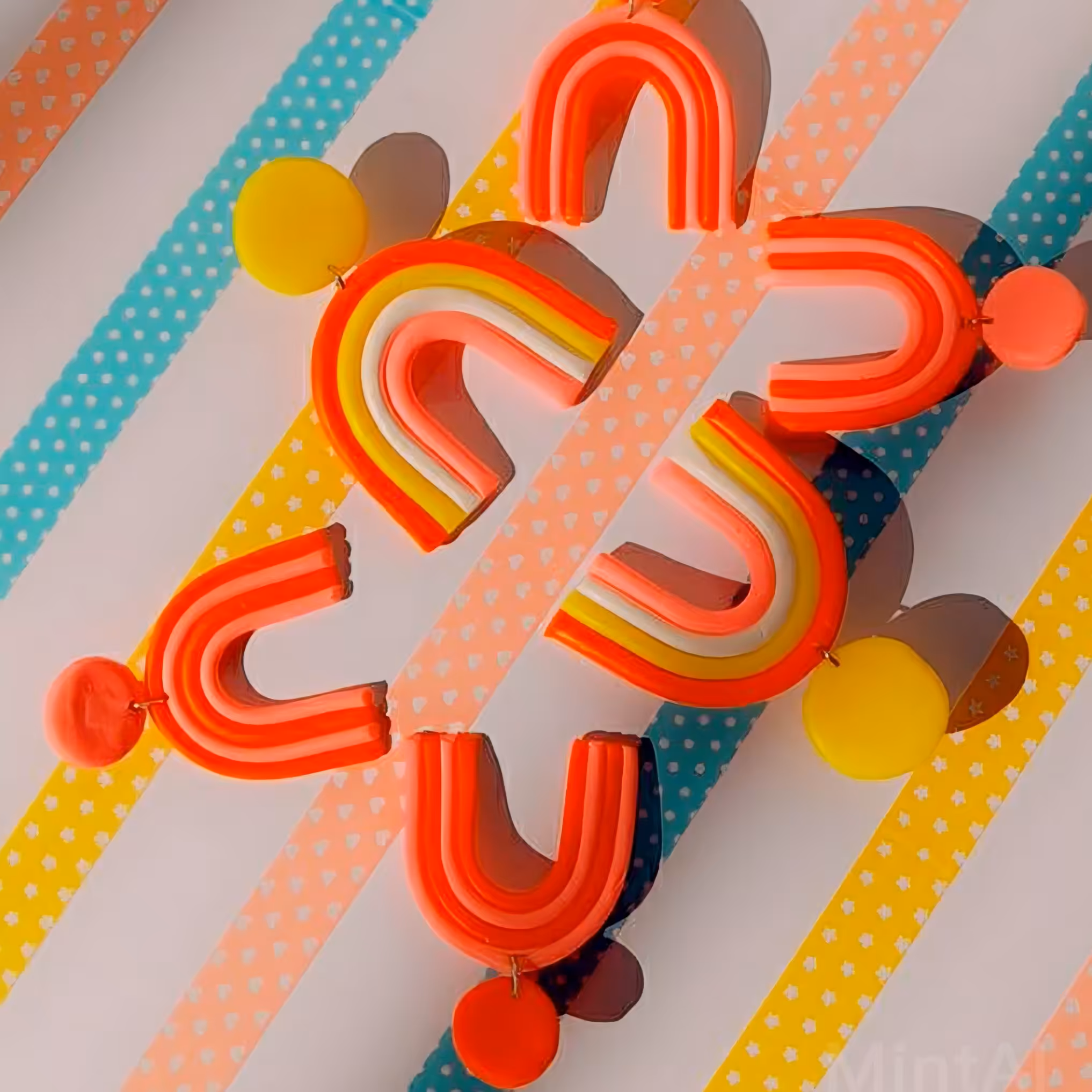 کالکشن رنگین کمانی گوشواره های فانتزی🥰