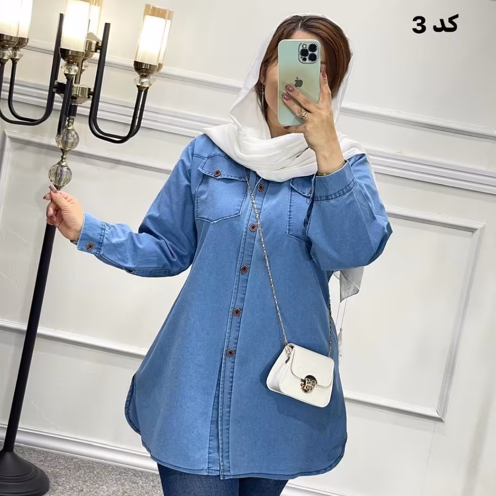 مانتو جنس جین کاغذی سایز فری تا 46