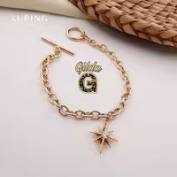 دستبند کارتیر ستاره آویز دارژوپینگ اصل کاملا مشابه طلا آبکاری طلای 18عیار قیمت فوق العاده مناسب  قابل ست با پلاک