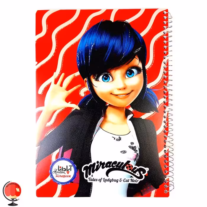 دفتر نقاشی 50 برگ سیمی طرح دختر کفشدوزکی جلد طلقی آپادانا