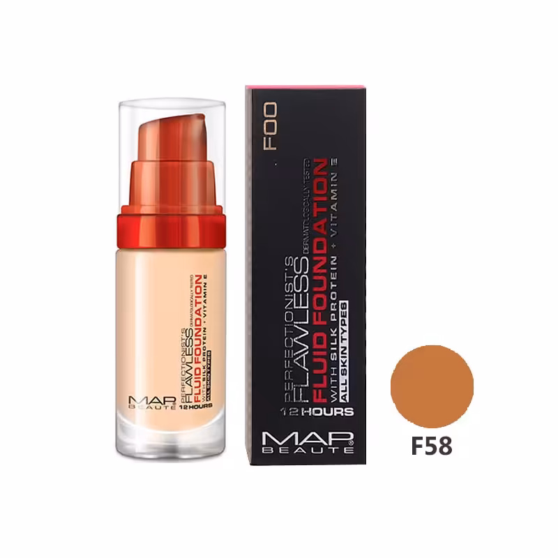 مشخصات، قیمت و خرید کرم پودر شیشه ای پمپی فلوئید مپ بوته شماره F58 - فروشگاه میرکمالی