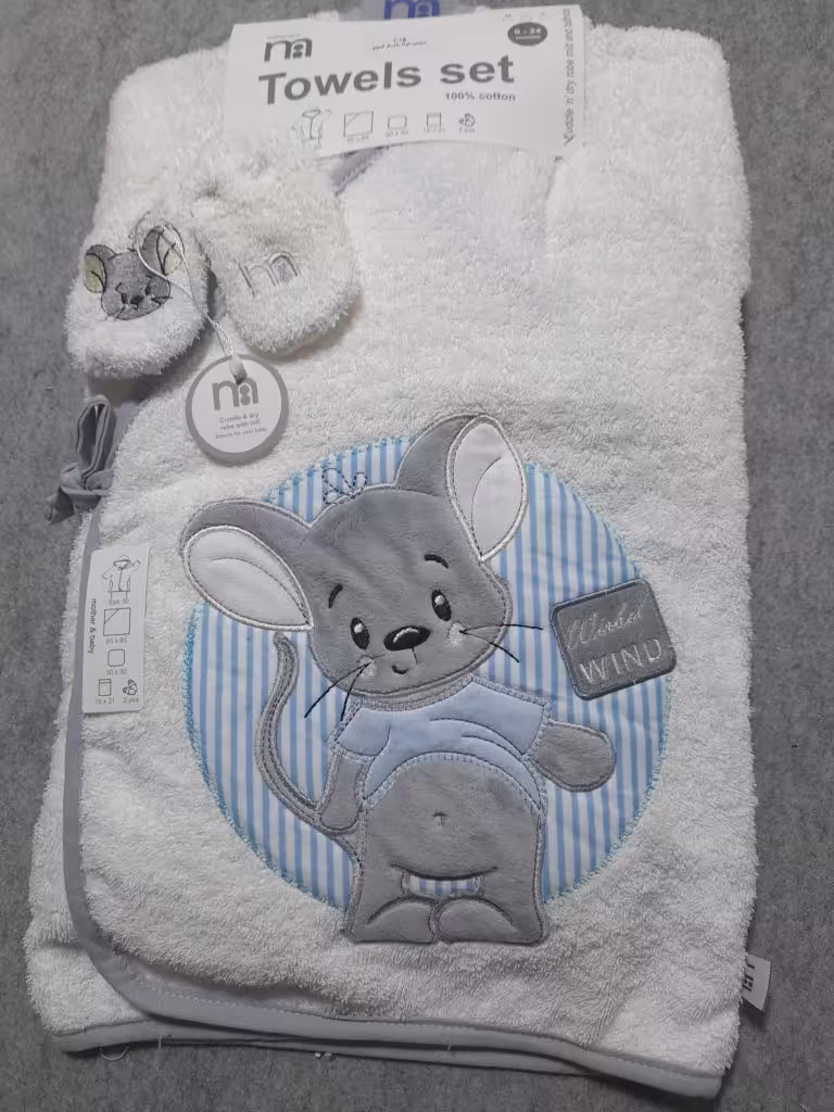 ‎ست حوله نوزادی مادرکر کیمونو طرح موش تپل