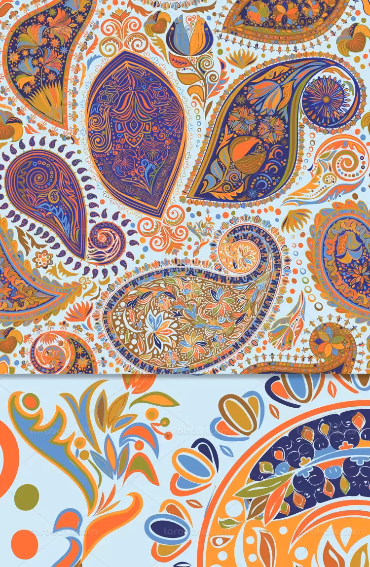 طرح بکگراند بته جقه سنتی | گرافیک با طعم تربچه