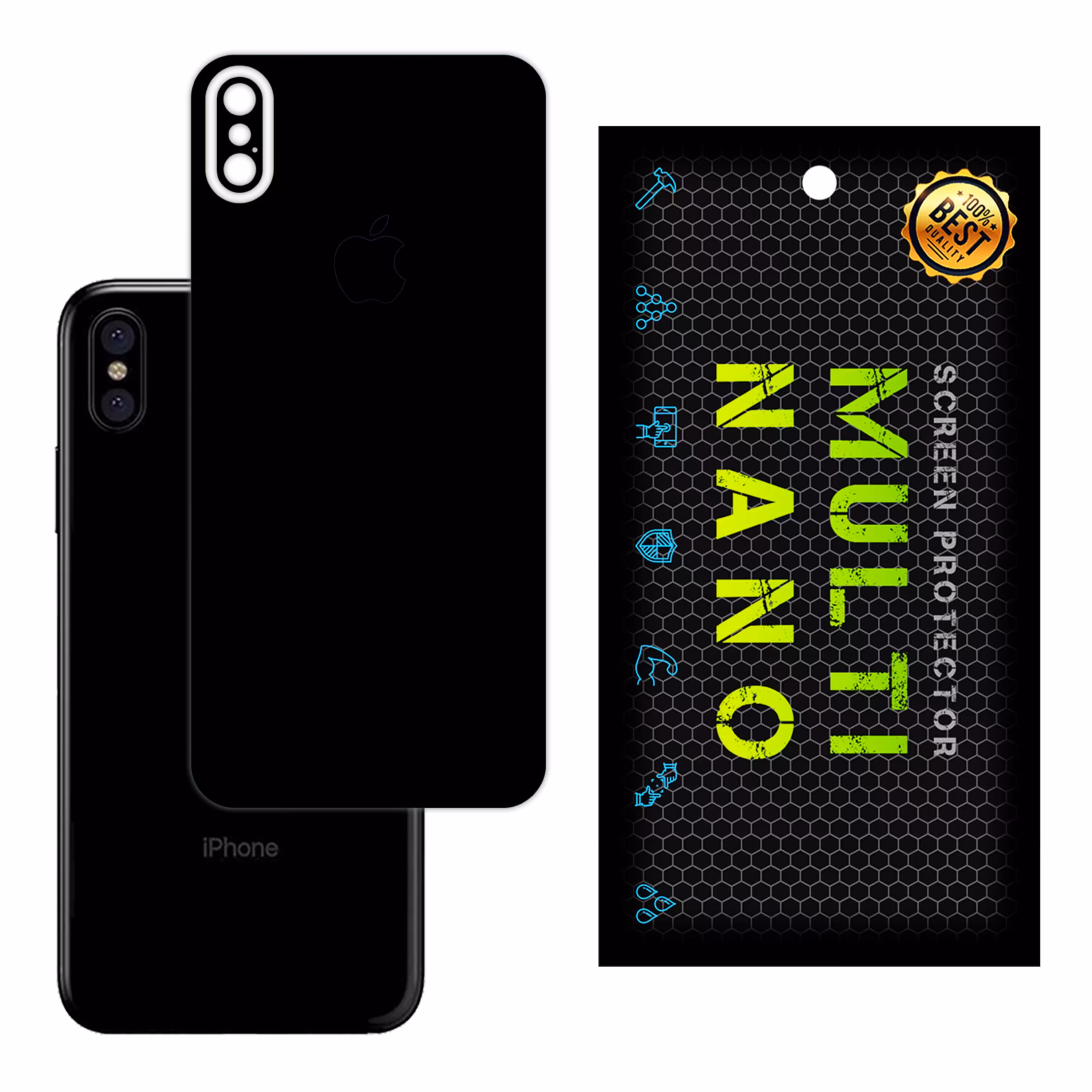 برچسب پوششی MultiNano مدل X-F1M-Black برای پشت موبایل اپل  iPhone 10 - 10S - X 