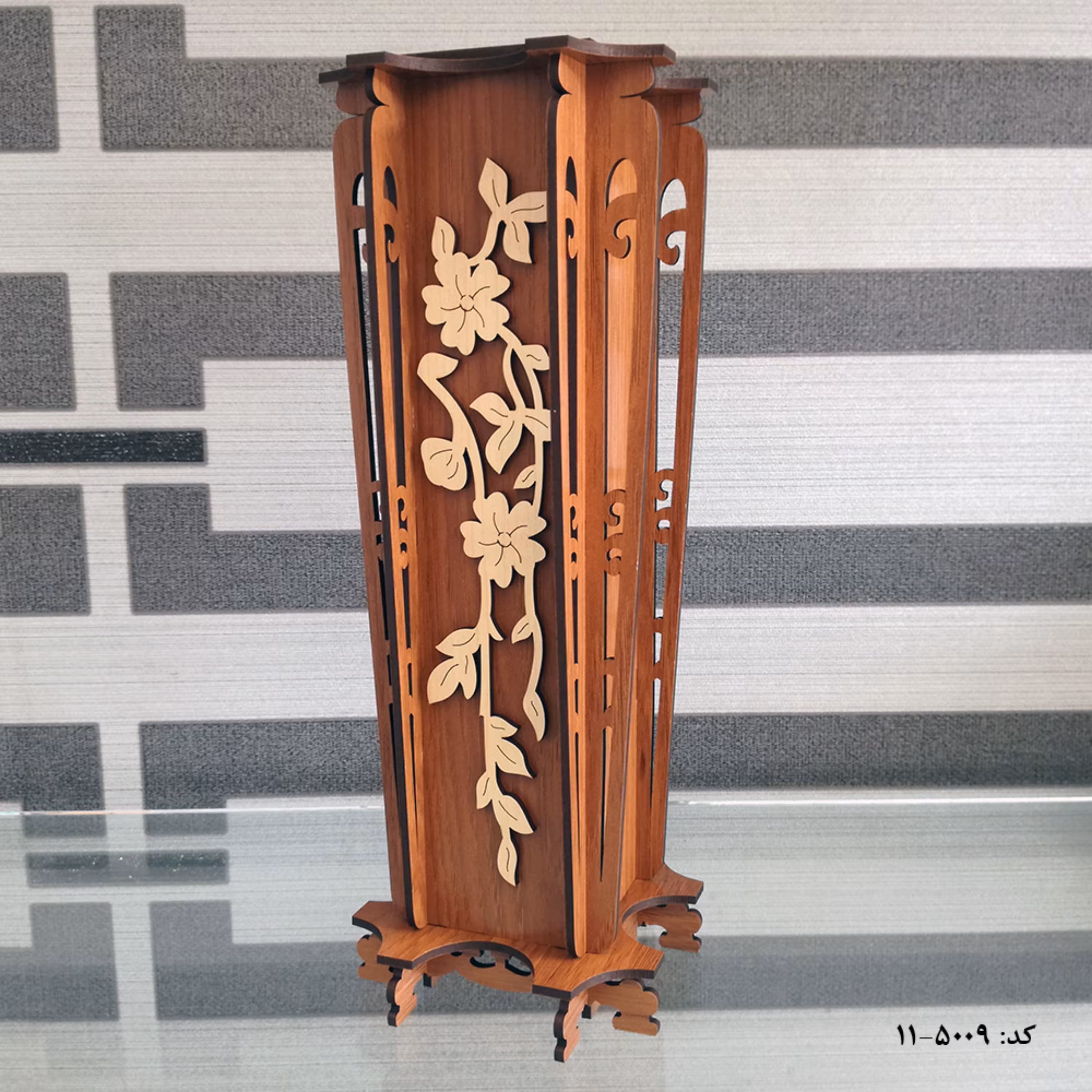 گلدان تزئینی چوبی کد 5009-11
