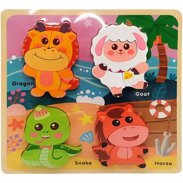 پازل جاگذاری چوبی مدل حیوانات 2 کد P/932/D