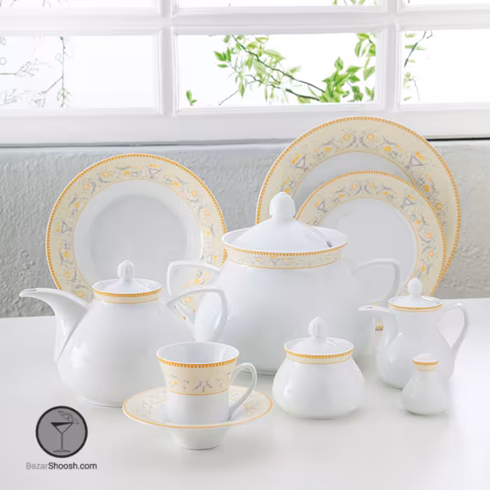 سرویس غذاخوری 12 نفره جنوا 108 پارچه سری شهرزاد چینی زرین